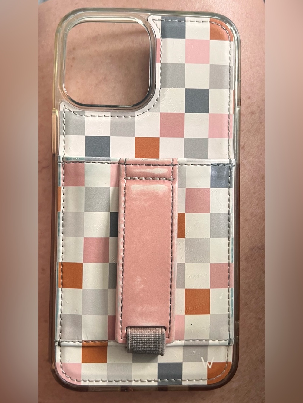 Walli Checkered Wallet Phone Case with Hand Strap-IPhone 13 Pro Max